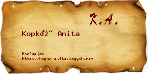 Kopkó Anita névjegykártya