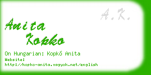 anita kopko business card